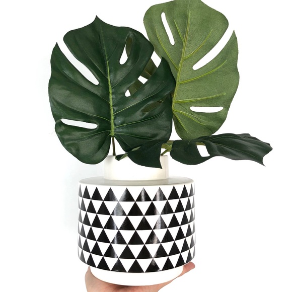 Other - 3/$25 Ceramic Geometric Aztec Black & White Vase